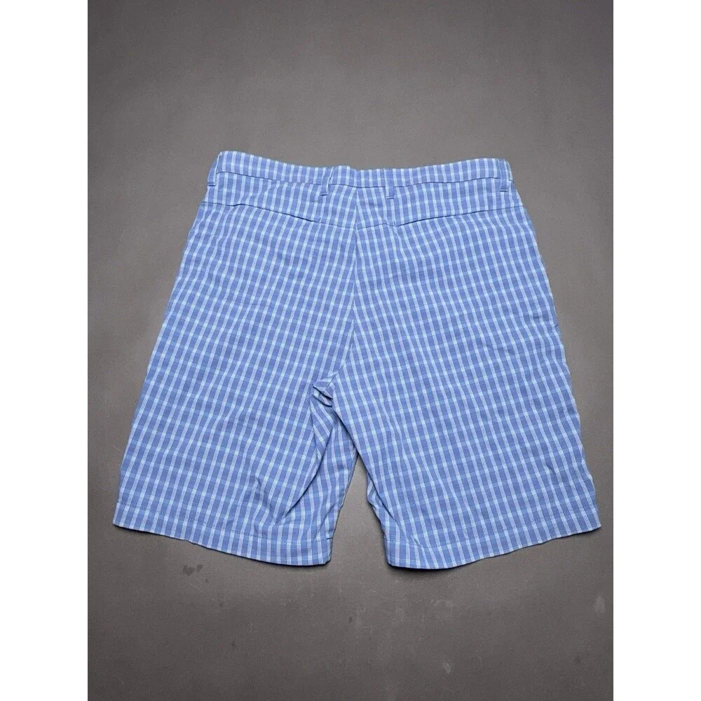 Tommy Bahama Blue Plaid Nylon Bermuda Chino Shorts 34